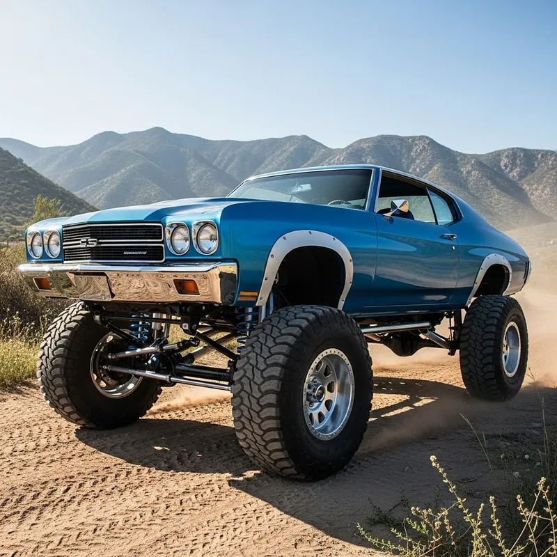 Classic Malibu Car 4x4 with Big Wheels