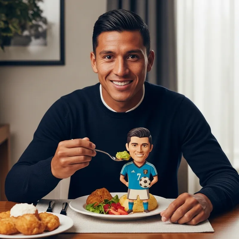 Neymar Enjoying Meal: Footballer Eating his Lookalike