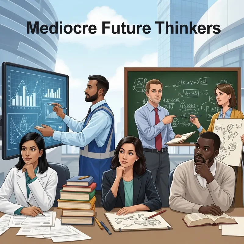 Future Mediocre Thinkers: Diverse Illustration of Deep Thought