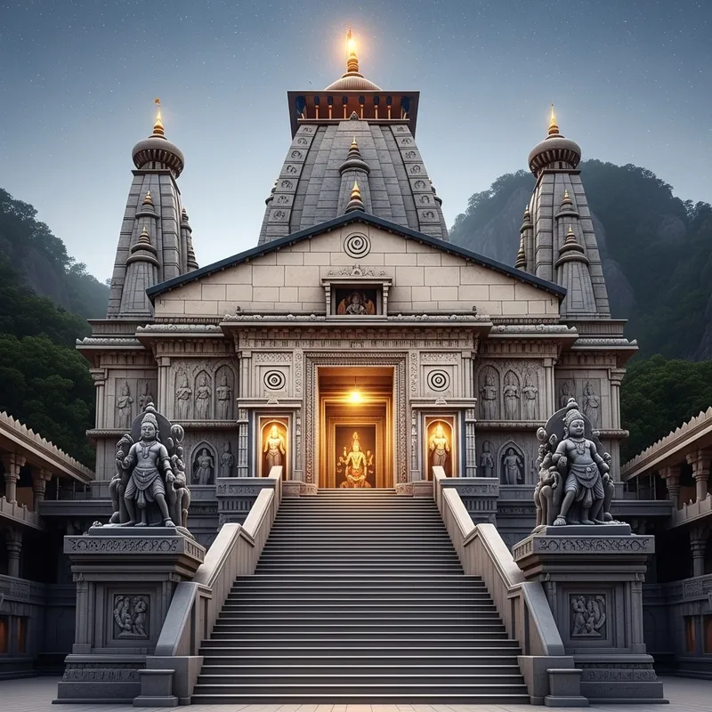 Serenity of Lord Shiva Temple in the Mountains