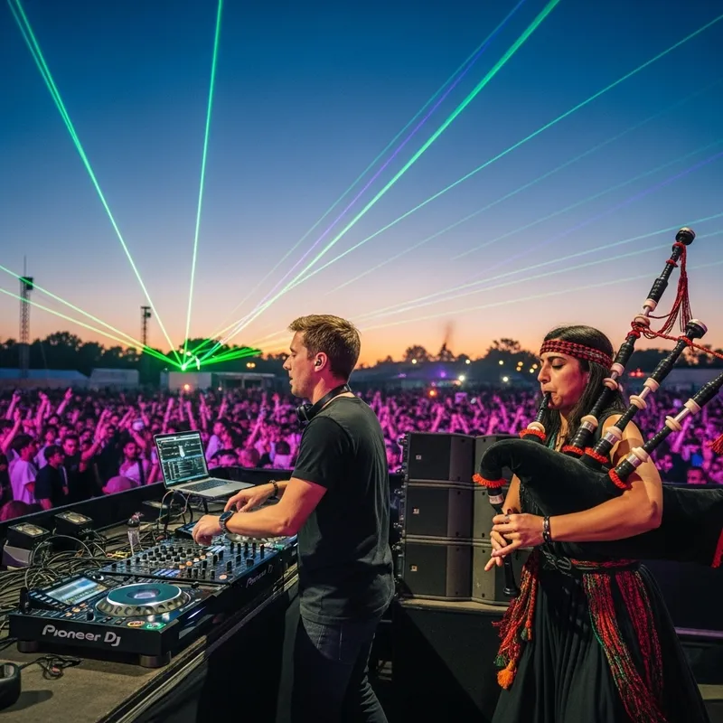 Epic DJ & Bagpipe Performance at EDM Festival