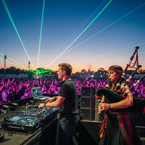 Epic DJ & Bagpipe Performance at EDM Festival