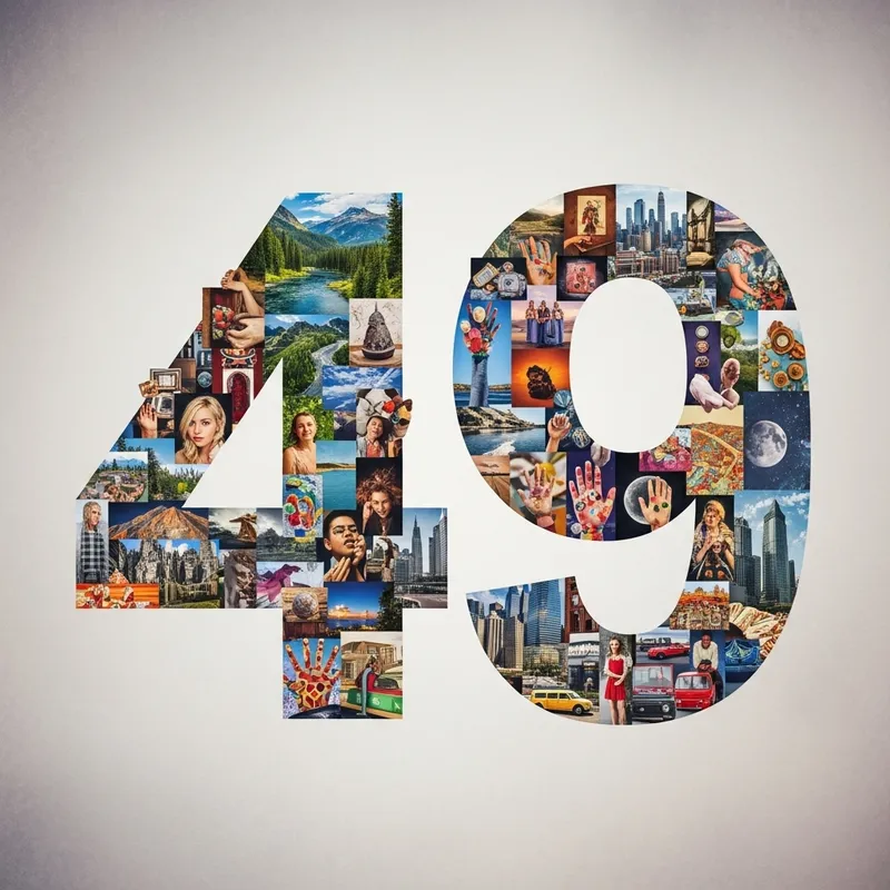 Captivating Number 49 Photo Collage