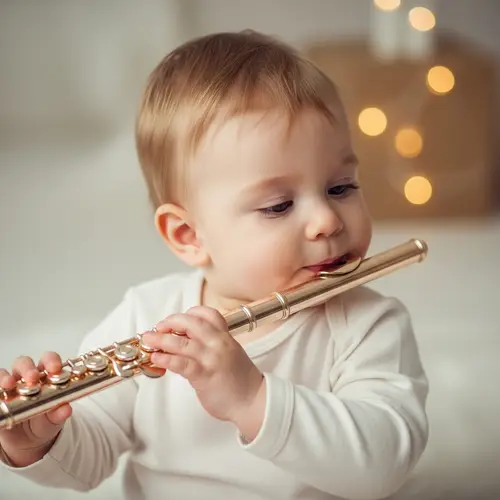 Enchanting Baby Playing Flute - Musical Activity Image