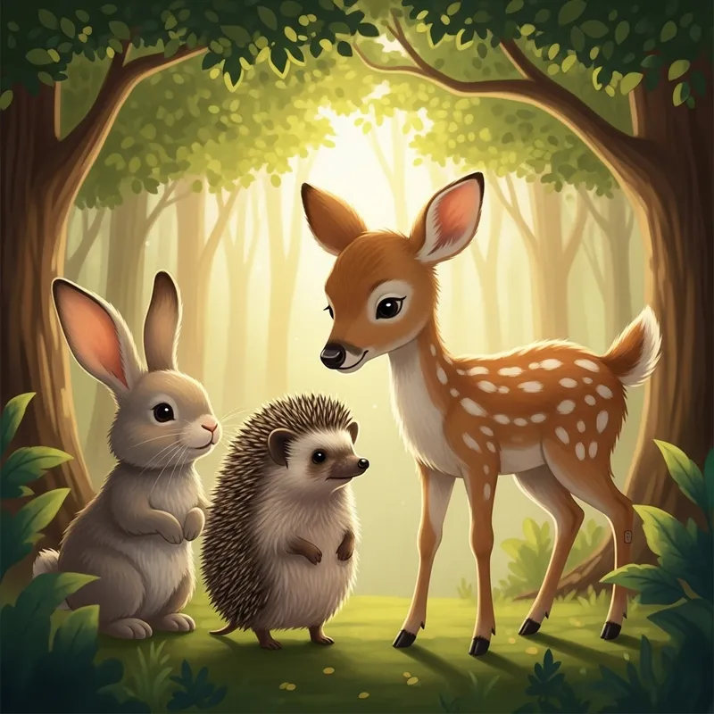 Heartwarming Hedgehog, Deer and Rabbit Friendship in the Animal Kingdom