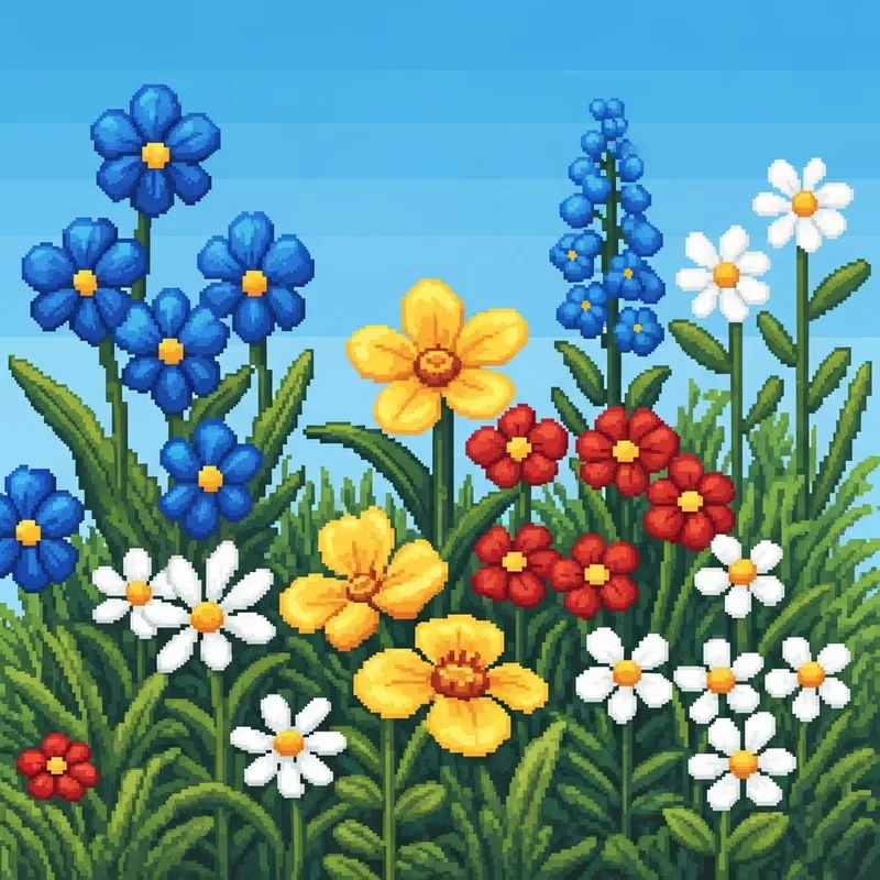 Pixel Flowers: Vibrant Floral Illustrations