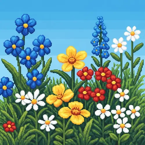 Pixel Flowers: Vibrant Floral Illustrations