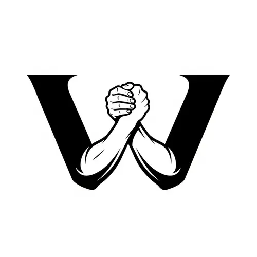 Unique 'W' Logo Design | Arm Wrestling Inspired