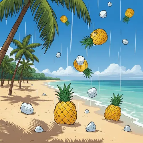 Pineapple Hailstones: Unique Weather Phenomenon on Beach