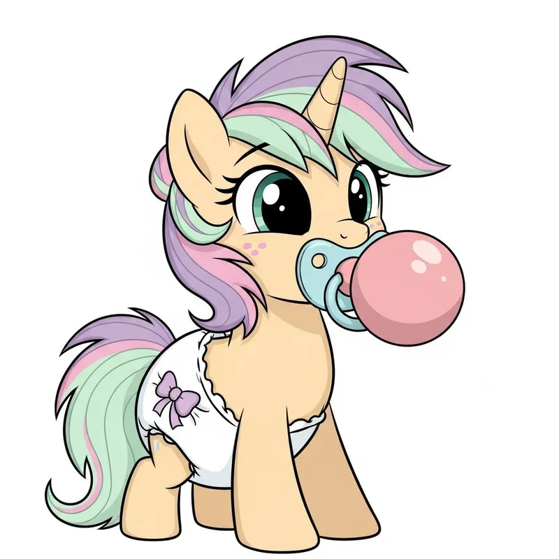 Cute Little Pony in Diaper & Pacifier | Animated Cartoons Cute Little Pony in Diaper & Pacifier | Animated Cartoons