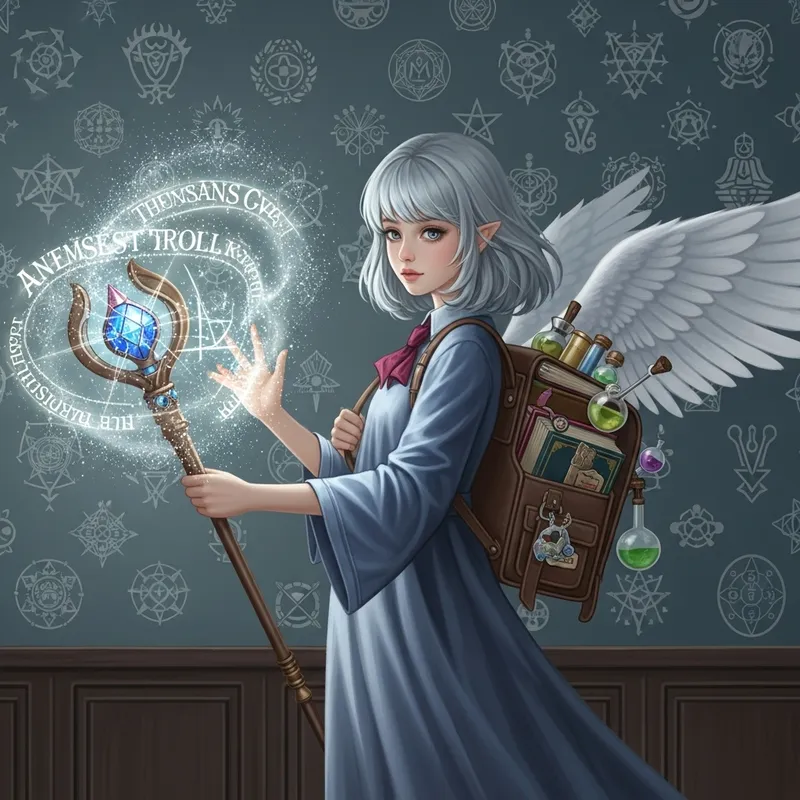 Enchanting Little Girl with Silver Hair and Eyes | Magical Fantasy Scene Enchanting Little Girl with Silver Hair and Eyes | Magical Fantasy Scene