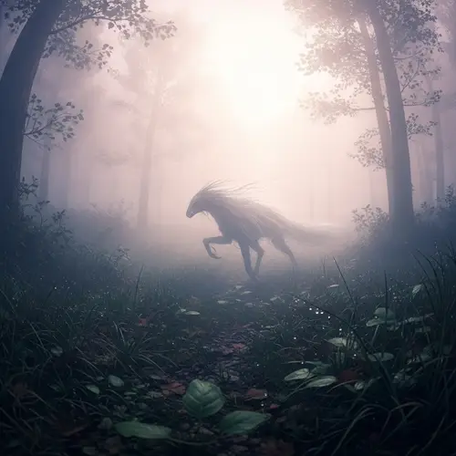 Mystical Creature in Dreamy Ethereal Landscapes