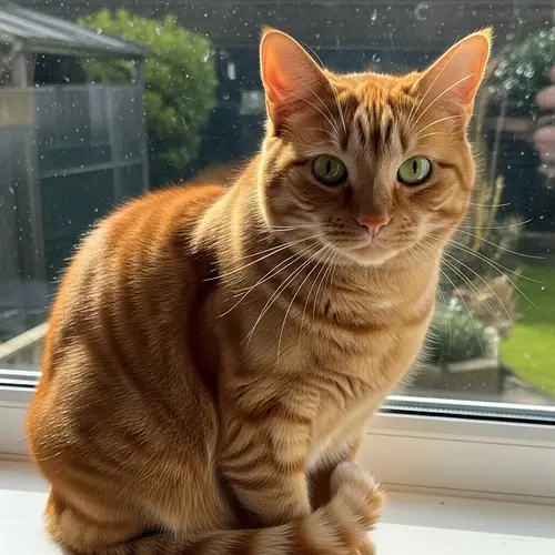 Bright Orange Cat with Green Eyes | Relaxation and Alertness