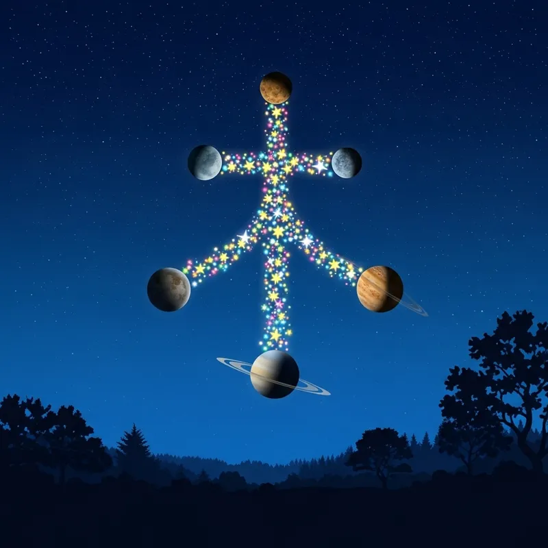 Celestial Alignment: Religious Symbol in Night Sky
