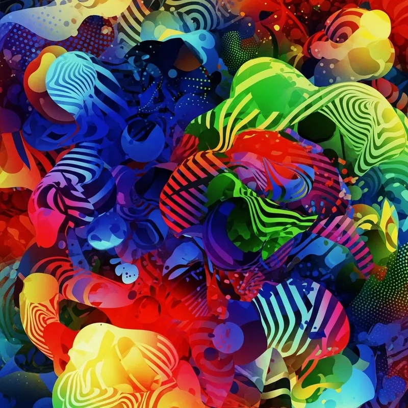 Dynamic Abstract Shapes in Vibrant Colors - عمواس