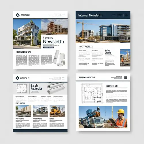 Professional Internal Construction Company Newsletter Design