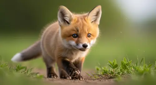 Cute Baby Fox in Color - Adorable Wildlife Photography
