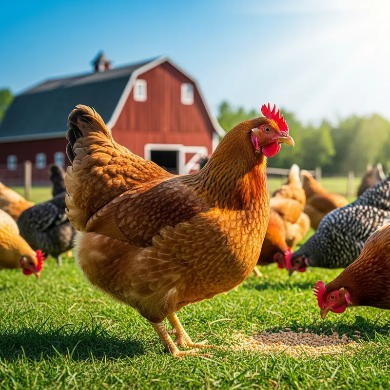 Chickens in a Picturesque Farm Setting