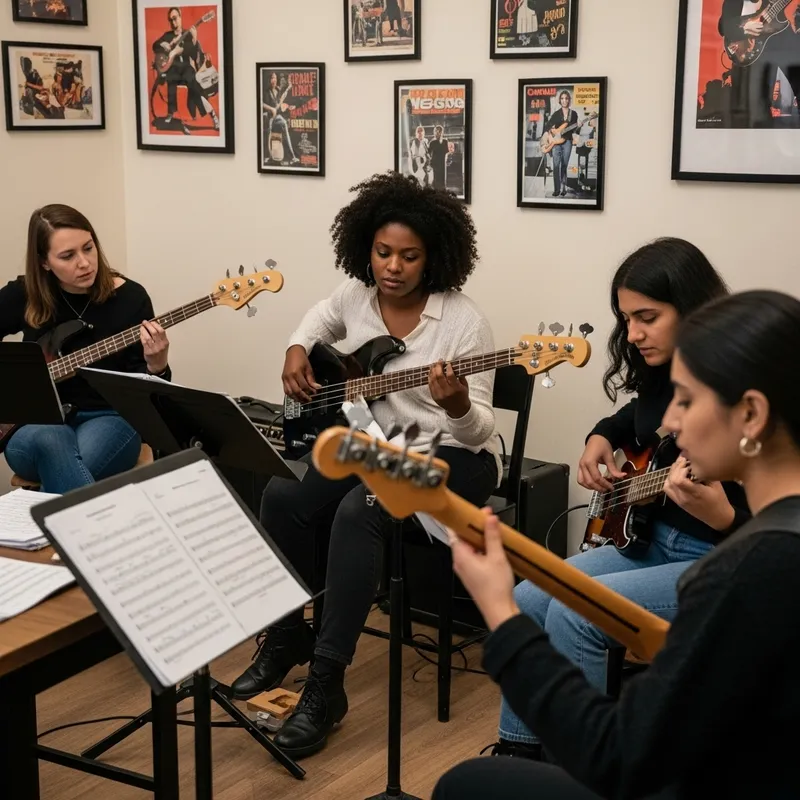 Empowering Women Bass Players - Music Session with Diverse Female Guitarists