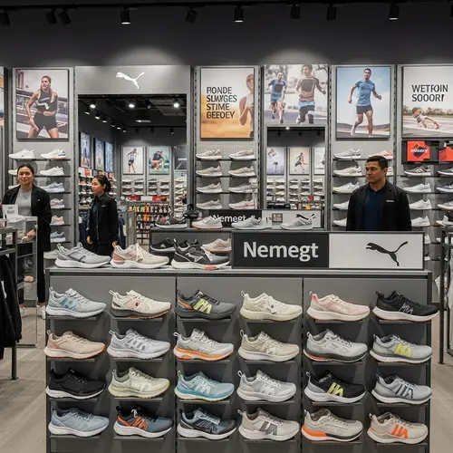 Athletic Footwear Store with Stylish Display | Performance & Style