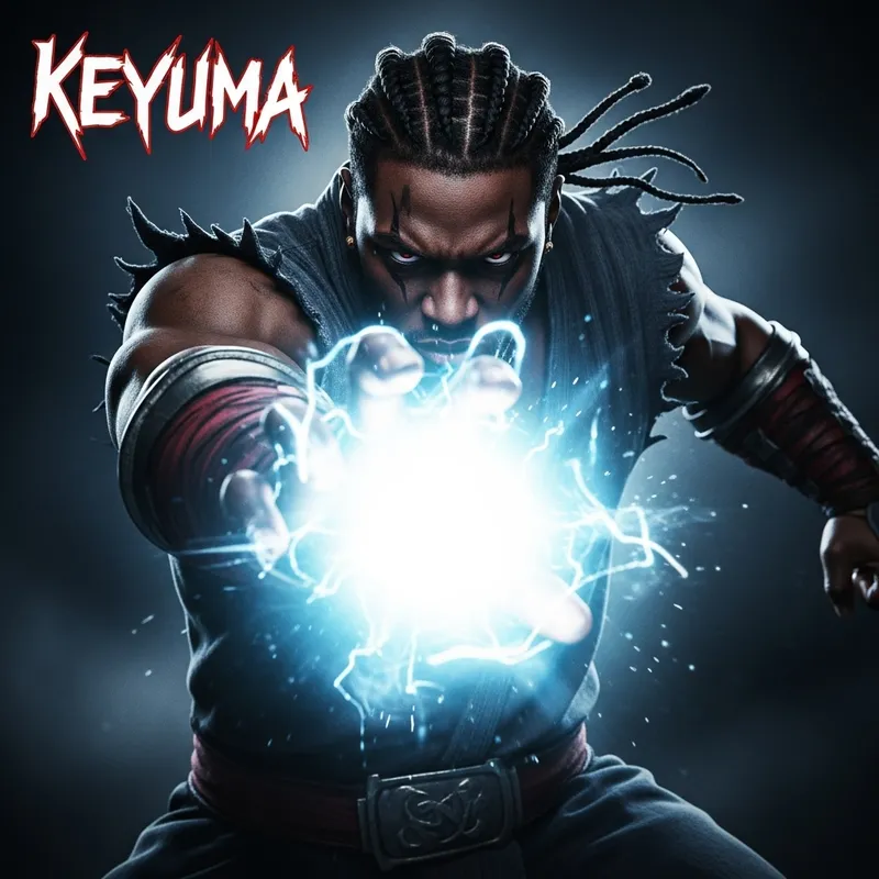 Dark Warrior Album Cover: Intense Energy Blast Artwork