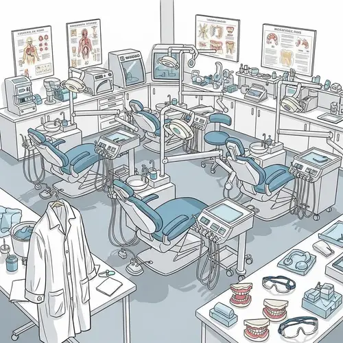 Dental Laboratory Sketch: Tools, Equipment & Hygiene Posters