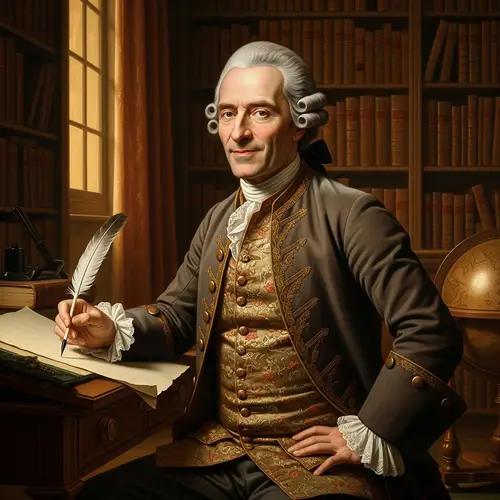 Enlightenment Era Writer and Philosopher in 18th Century French Attire