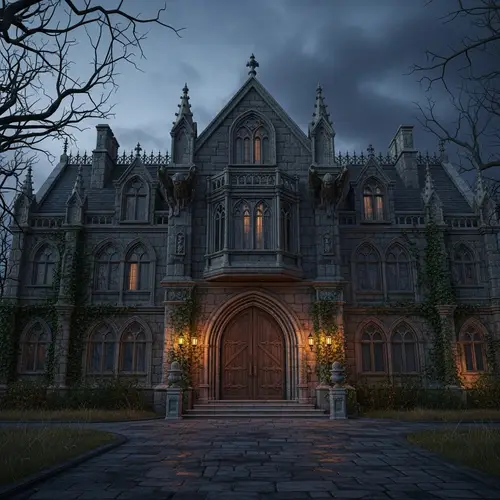 Gothic Mansion with Stone Gargoyles | Historical Architecture