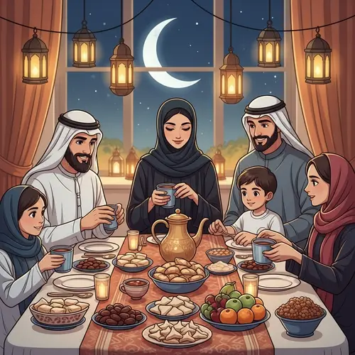 Traditional Ramadan Family Gathering | Holy Month Scene
