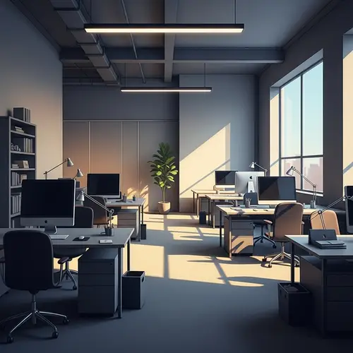 Office Studio Digital Painting with Spaciousness and Productivity