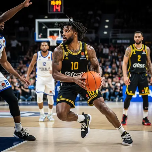 Dreadlocked Basketball Player in Action