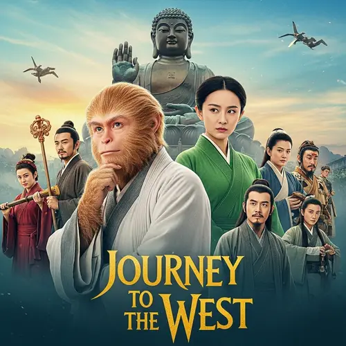 Journey to the West Movie Poster: Vibrant & Dynamic Fantasy Design