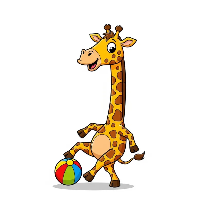 Joyous Giraffe: Engaging Cartoon for Kids
