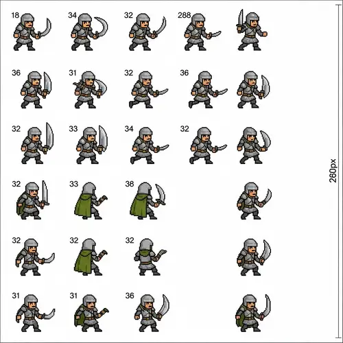 Pixel Art Sprite Sheet: D&D-Style Character Animation