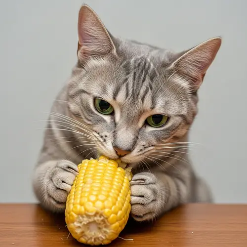 Adorable Cat Eating Corn | Cute Kitten Mealtime