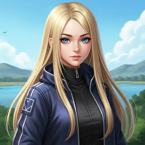 Fantastic Girl with Blonde Hair and Blue Eyes | Stylish Illustration