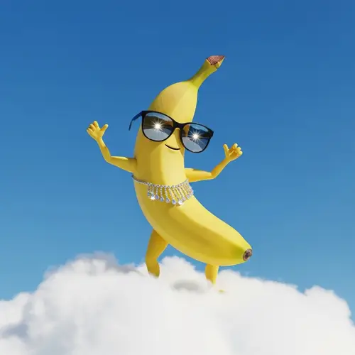 Dancing Banana with Sunglasses on Cloud | Fun Sky Scene