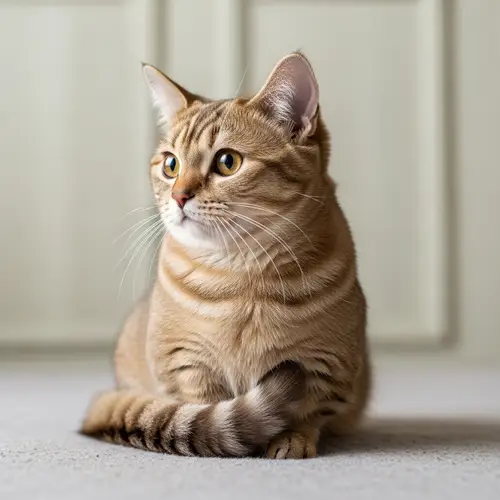 Adorable Tannish Munchkin Cat | Short-Legged Feline