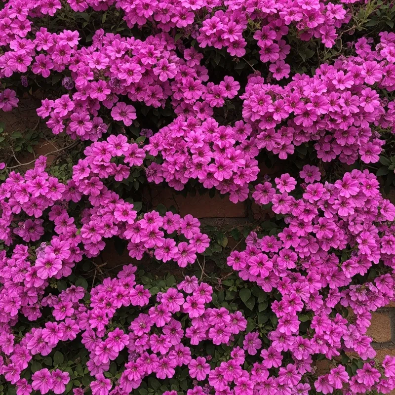 Abundant Purple Pink Flowers Wall - Enchanting Bloom