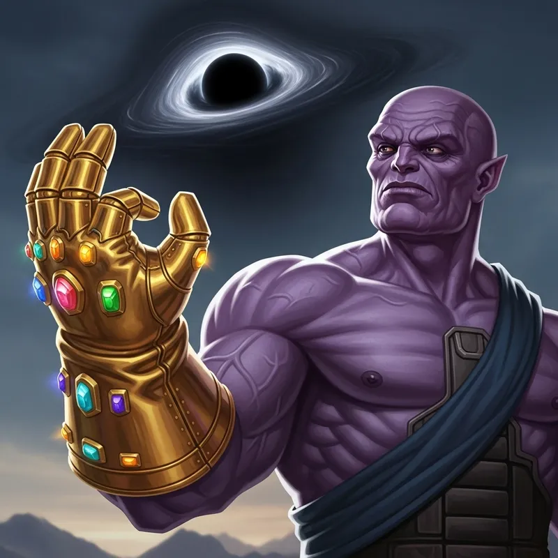 Thanos Opens Black Hole with Golden Gauntlet Thanos Opens Black Hole with Golden Gauntlet
