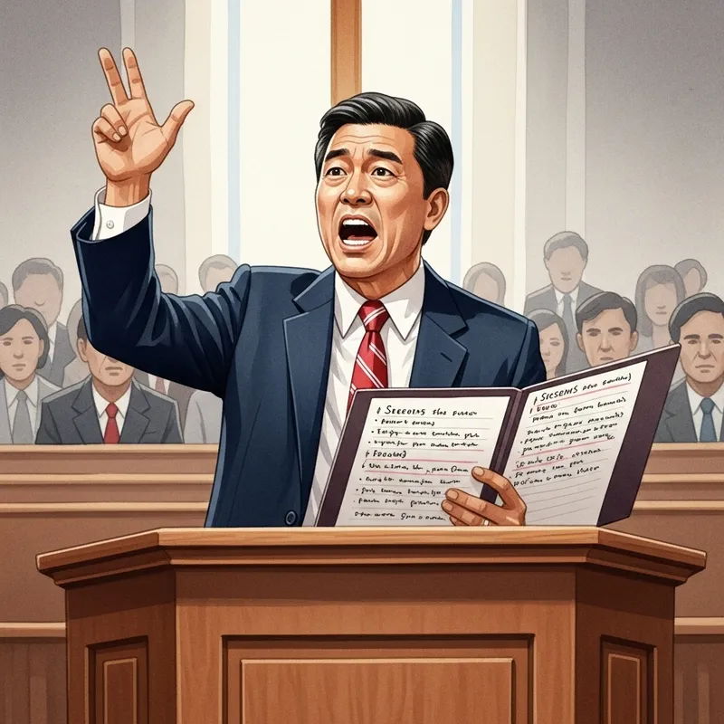 Passionate Preacher with Preaching Notes in Church