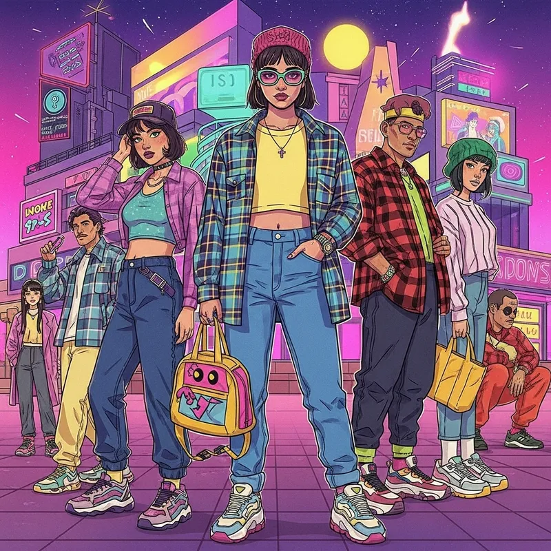 Embracing the 90s Vibe | Retro Colors & Chunky Sneaker Style