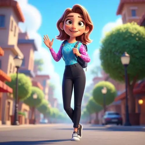 3D Pixar-Inspired Female Character Model