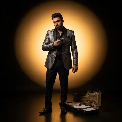 South Asian Musician with Taser: Captivating Stage Performance