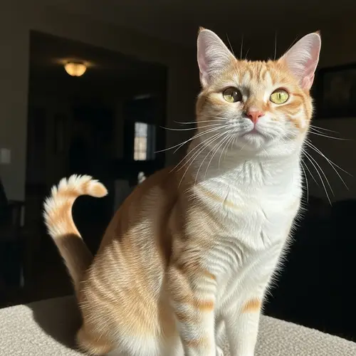 Joyful Feline with Bright Eyes and Playful Demeanor