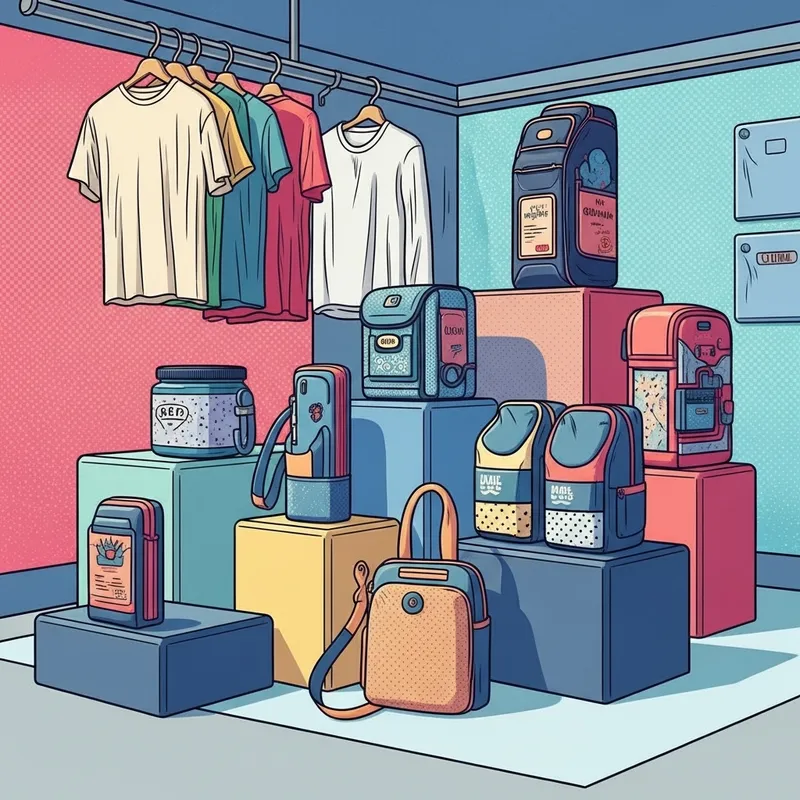 Vibrant Pop Art Merchandise Display | Energetic Products Showcase Vibrant Pop Art Merchandise Display | Energetic Products Showcase