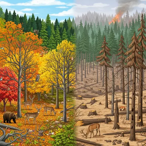 Impact of Human and Climate Change on Deciduous & Coniferous Forests