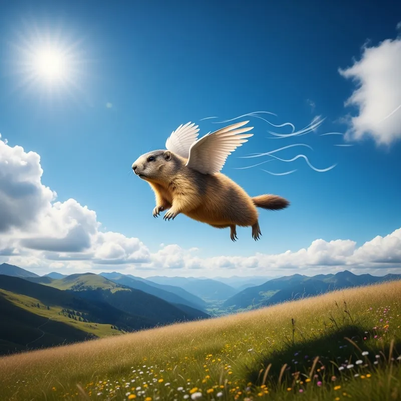 Flying Marmot: Graceful Manifestation of Wind Essence