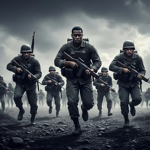 Intense War Scene Capturing Soldiers in Action | Canon Photography Style