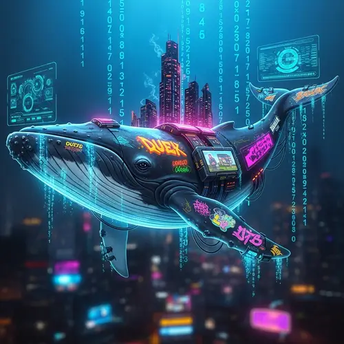 Cyberpunk Whale: Nature and Technology Fusion